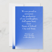 Modern Blue Abstract Grad Announcement with photo Kaart (Achterkant)