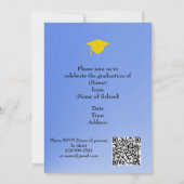 Modern Blue Abstract Grad Party Invitation - photo Kaart (Achterkant)