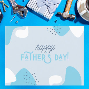 Modern Blue Abstract Happy Vaderdag Briefkaart