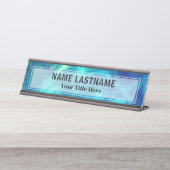 Modern Blue Abstract Liquid Marble I Custom Title Bureau Naambordje (Voorkant)