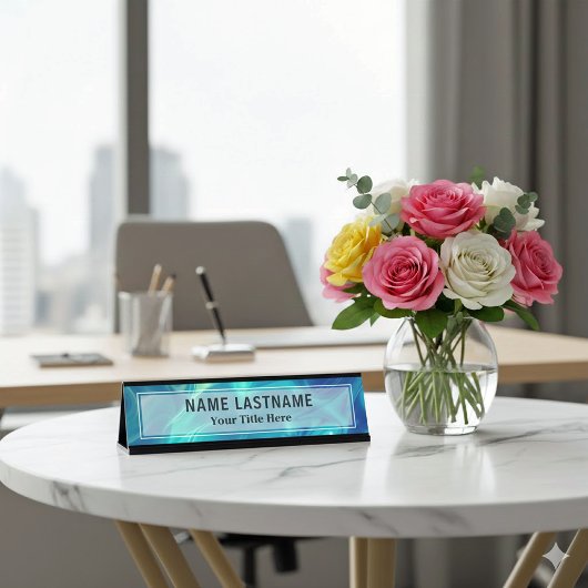 Modern Blue Abstract Liquid Marble I Custom Title Bureau Naambordje