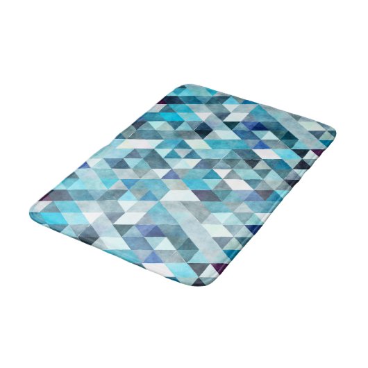 Modern Blue Abstract Pattern Bath Mat (Gekanteld)