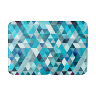 Modern Blue Abstract Pattern Bath Mat