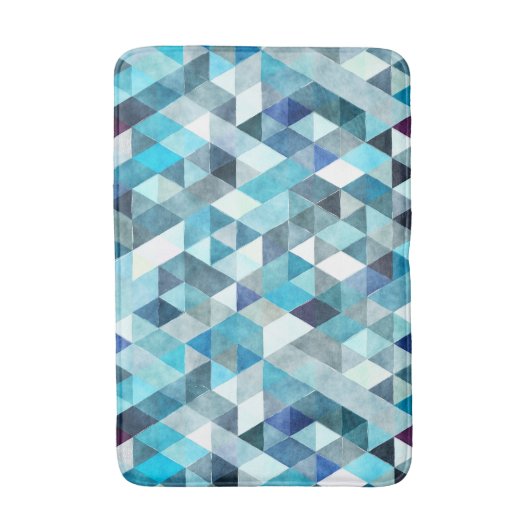 Modern Blue Abstract Pattern Bath Mat (Voorkant Verticaal)