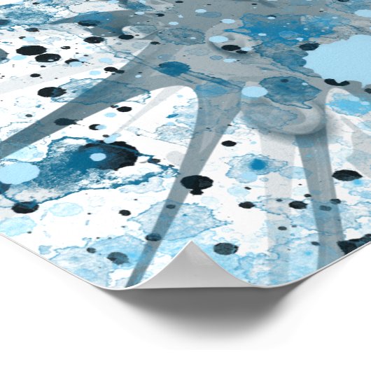 Modern Blue Abstract Poster (Hoek)