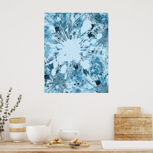 Modern Blue Abstract Poster (Keuken)