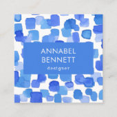 Modern Blue Abstract Square Visitekaartje (Voorkant)
