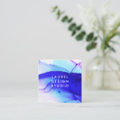 Modern Blue Abstract Vierkante Visitekaartje (Staand voorkant)