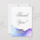 Modern Blue Abstract Wedding Bedankkaart (Voorkant)