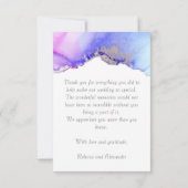 Modern Blue Abstract Wedding Bedankkaart (Achterkant)