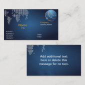 Modern Blue Abstract World Visitekaartje, aangepas Visitekaartje (Voorkant / Achterkant)