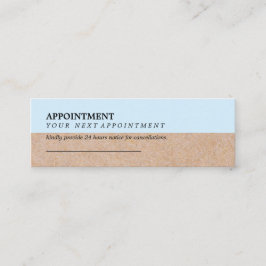 Modern Blue Accent Printed Kraft Appointment Mini Visitekaartje