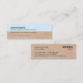 Modern Blue Accent Printed Kraft Appointment Mini Visitekaartje (Voorkant / Achterkant)