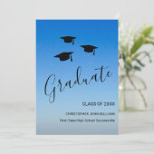 Modern Blue Afstuderen Aankondiging