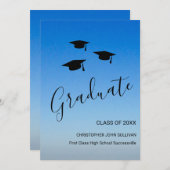 Modern Blue Afstuderen Aankondiging