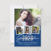 Modern Blue Afstuderen Class of Photo Aankondiging (Voorkant)