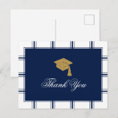 Modern Blue Afstuderen Dank je wel Briefkaart (Voorkant / Achterkant)