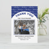 Modern Blue Afstuderen Foto Hartelijk kaart (Staand voorkant)