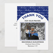 Modern Blue Afstuderen Foto Hartelijk kaart (Voorkant / Achterkant)