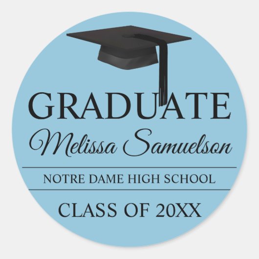 Modern Blue AFSTUDEREN klasse gradup Ronde Sticker (Voorkant)
