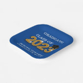 Modern Blue Afstuderen Klasse van 2023 Schoolnaam Papieren Bordje (Gebogen)