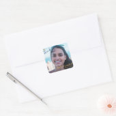 Modern Blue Afstuderen Square Sticker (Envelop)