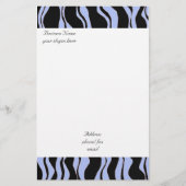 Modern Blue and Black Zebra Pattern Briefpapier (Voorkant)