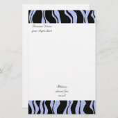 Modern Blue and Black Zebra Pattern Briefpapier (Voorkant / Achterkant)
