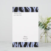 Modern Blue and Black Zebra Pattern Briefpapier (Staand voorkant)