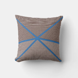 Modern Blue and Brown Geometric Outdoor Pillow |  Buitenkussen