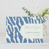 Modern blue and cream abstract Pattern graduation Bedankkaart (Staand voorkant)