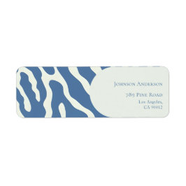 Modern blue and cream abstract Pattern graduation Etiket