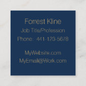 Modern Blue and Gold Visitekaartje (Achterkant)