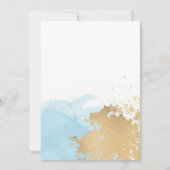 Modern Blue and Gold Waterverf Baby shower Kaart (Achterkant)