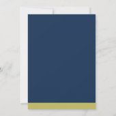 Modern Blue and Gold Wedding Invitation Kaart (Achterkant)