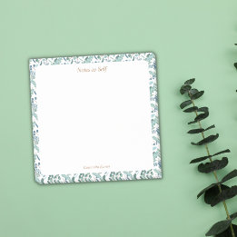 Modern Blue and Green Botanical Border Sticky Post-it® Notes