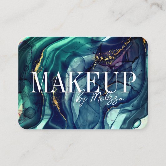 Modern Blue and Green Waterverf Visitekaartje (Voorkant)