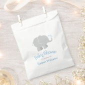 Modern Blue and Grey Elephant Boy Baby shower Bedankzakje (Geknipt)