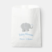 Modern Blue and Grey Elephant Boy Baby shower Bedankzakje (Voorkant)