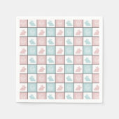 Modern Blue and Pink Easter Bunny Egg Cute Pattern Servet (Voorkant)