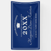 Modern Blue and White Afstuderen Spandoek (Verticaal)