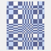 Modern Blue and White Digital Plaid Pattern Fleece Deken (Voorkant)