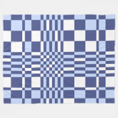 Modern Blue and White Digital Plaid Pattern Fleece Deken (Voorkant (Horizontaal))