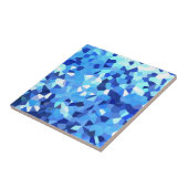 Modern Blue and White Glas in lood Ocean Mosaic Tegeltje (Zijkant)