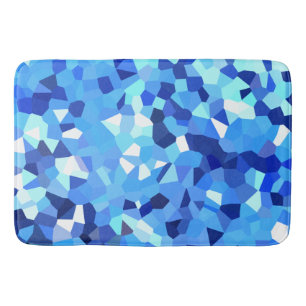 Modern Blue and White Glas in lood Pixel Mosaic Badmat