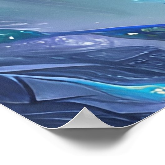 Modern Blue and White Silver Fox Poster (Hoek)