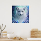 Modern Blue and White Silver Fox Poster (Keuken)