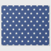 Modern Blue and White Star Pattern Cadeaupapier (Vlak)