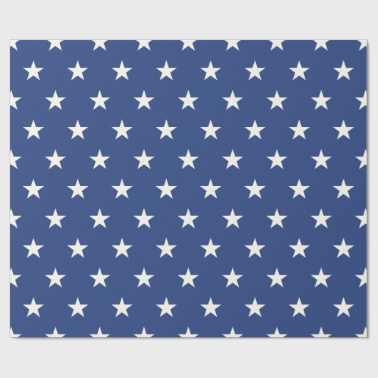 Modern Blue and White Star Pattern Cadeaupapier (Vlak)