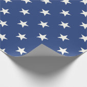 Modern Blue and White Star Pattern Cadeaupapier (Hoek)
